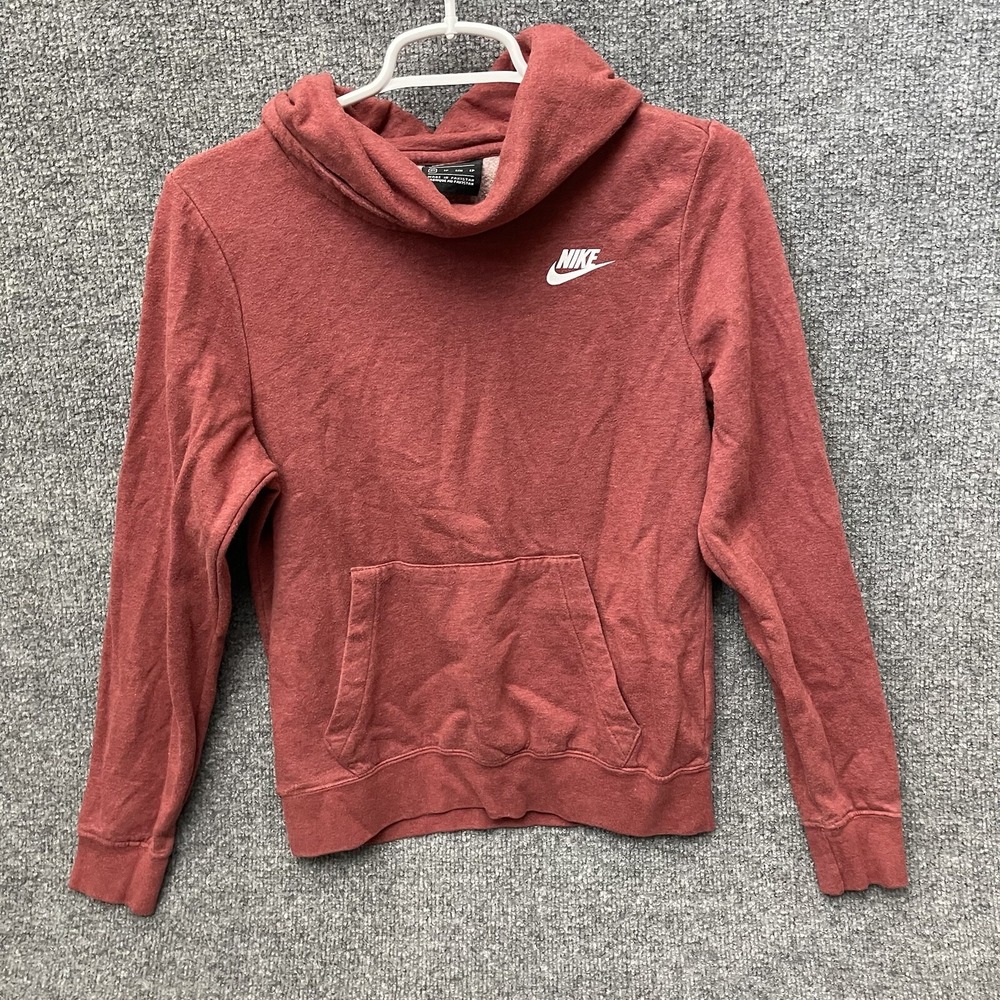 Nike Sportswear Sweatshirt Funnel Neck Hoodie Womens Red Size XS